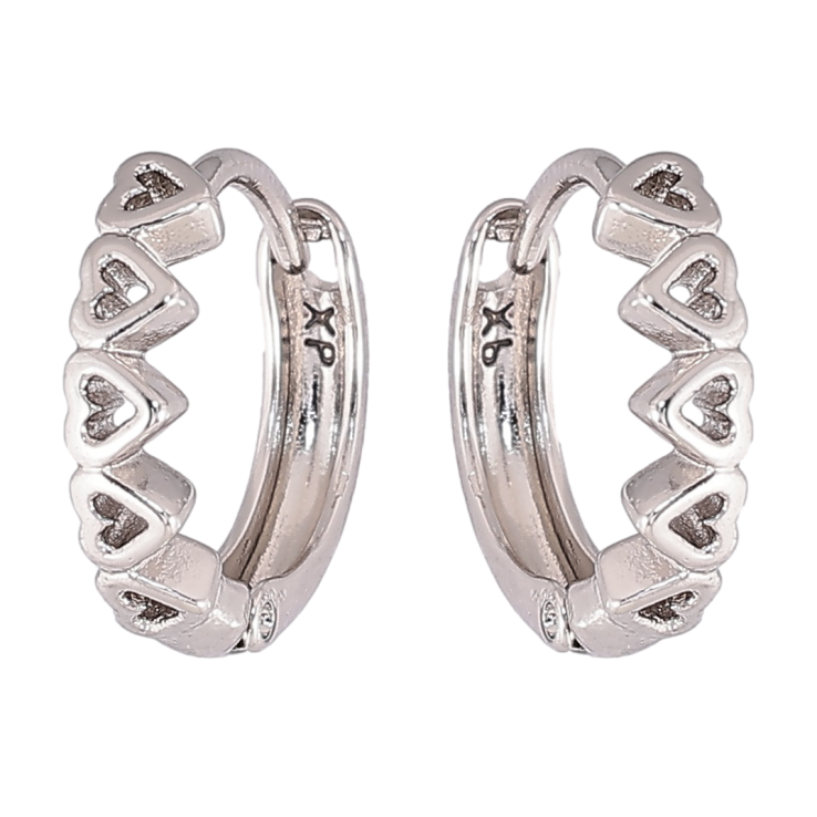 Серьги Xuping Родий колечки Сердечки фото №12