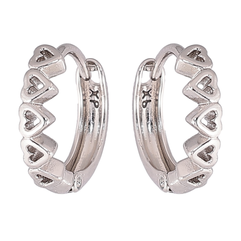 Серьги Xuping Родий колечки Сердечки фото №1 Серьги Xuping Родий колечки Сердечки фото №1