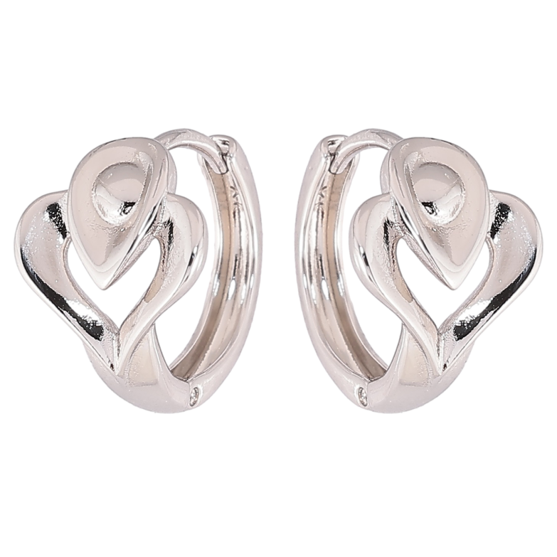 Сережки Xuping Родій колечка «Декоративний візерунок» фото №3 Сережки Xuping Родій колечка «Декоративний візерунок» фото №3