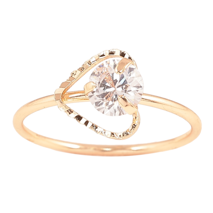 Каблучка Xuping M&L Колір 18К «Сердечко з кристалом» фото №7