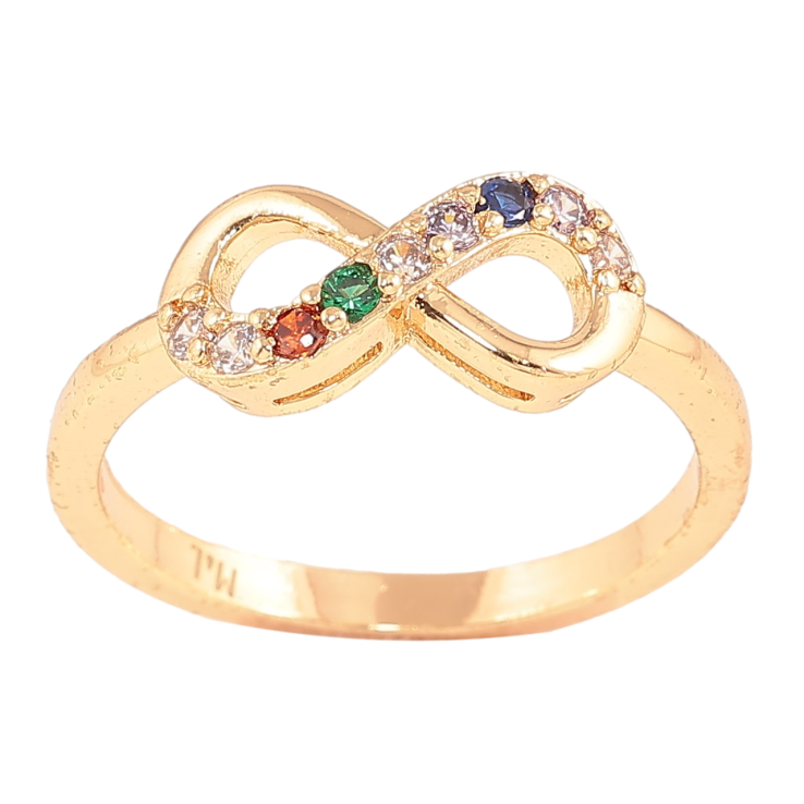 Каблучка Xuping M&L Колір 18К «Нескінченність з різнокольоровими кристалами» фото №17 Каблучка Xuping M&L Колір 18К «Нескінченність з різнокольоровими кристалами» фото №17
