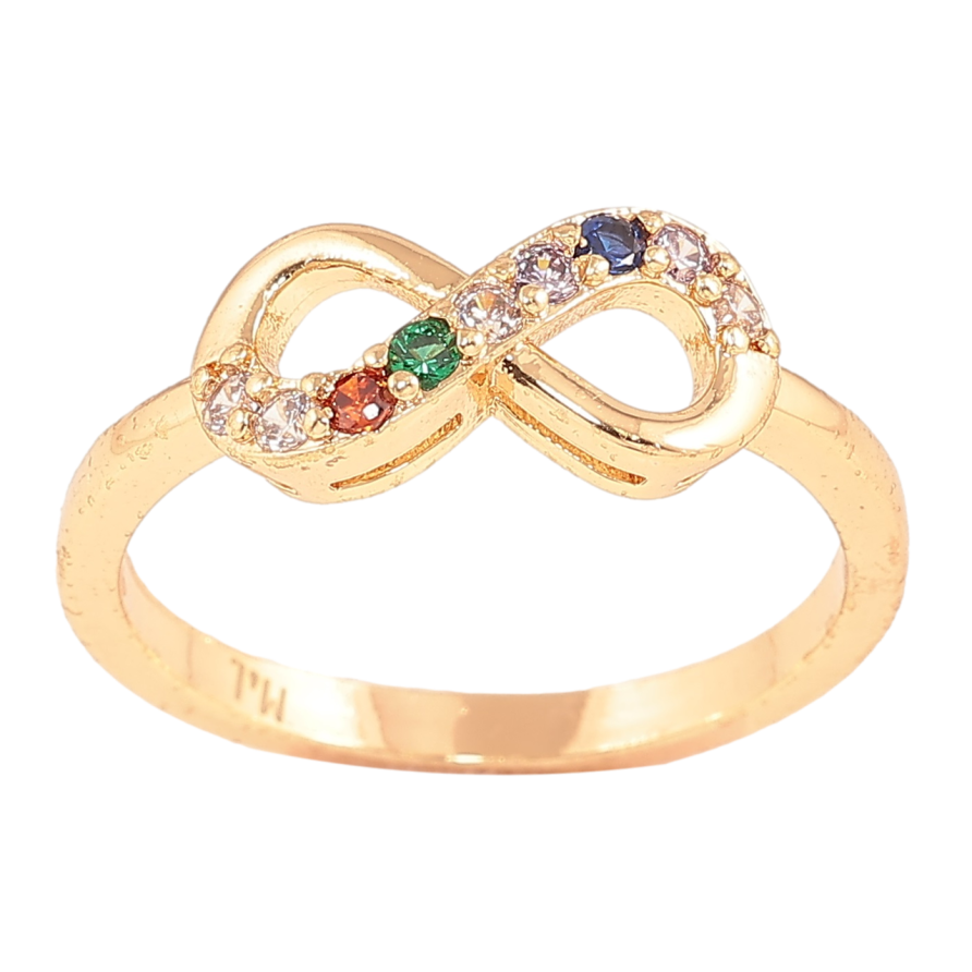 Кольцо Xuping M&L Цвет 18К Бесконечность с разноцветными кристаллами фото №1