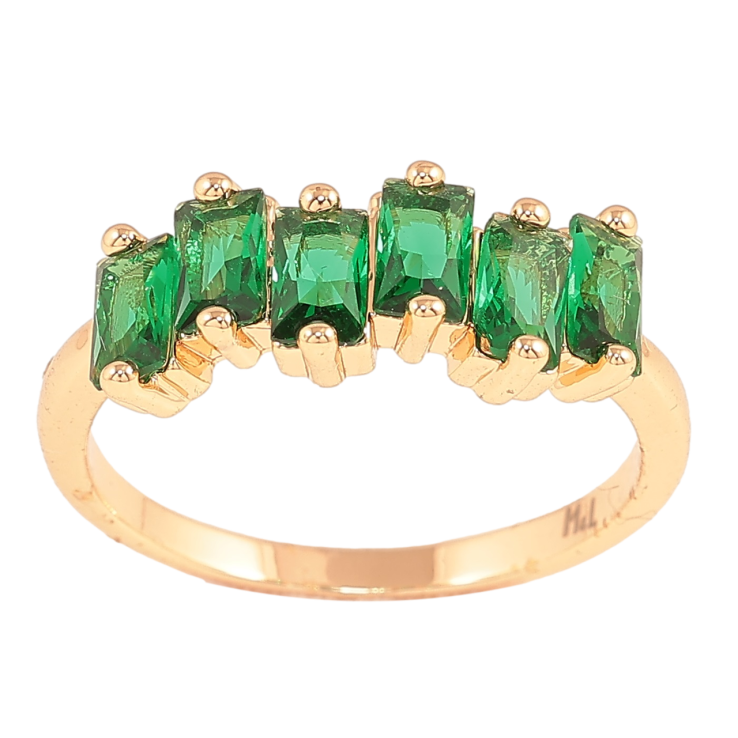Кольцо Xuping M&L Цвет 18К Дорожка зеленых кристаллов фото №24 Кольцо Xuping M&L Цвет 18К Дорожка зеленых кристаллов фото №24