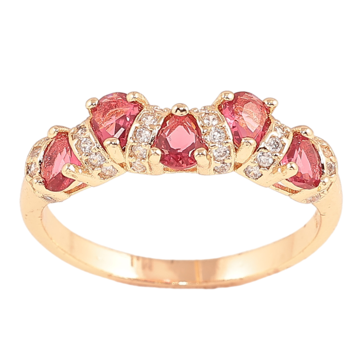 Кольцо Xuping M&L Цвет 18К Узор с красными кристаллами фото №13 Кольцо Xuping M&L Цвет 18К Узор с красными кристаллами фото №13