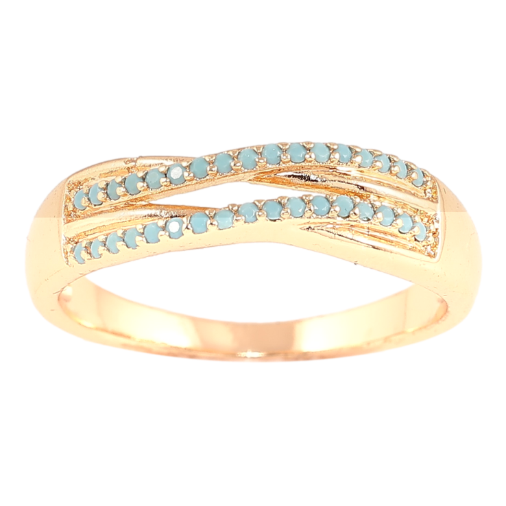 Кольцо Xuping M&L Цвет 18К Дорожки голубых кристаллов фото №11 Кольцо Xuping M&L Цвет 18К Дорожки голубых кристаллов фото №11