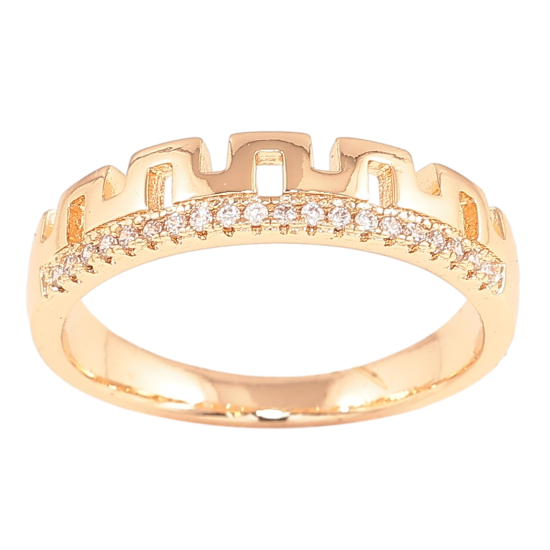 Каблучка Xuping M&L Колір 18К «Візерунок із доріжкою кристалів» фото №1 Каблучка Xuping M&L Колір 18К «Візерунок із доріжкою кристалів» фото №1