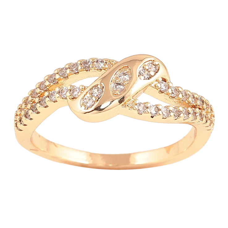 Каблучка Xuping M&L Колір 18К «Декоративний візерунок з кристалами» фото №2 Каблучка Xuping M&L Колір 18К «Декоративний візерунок з кристалами» фото №2