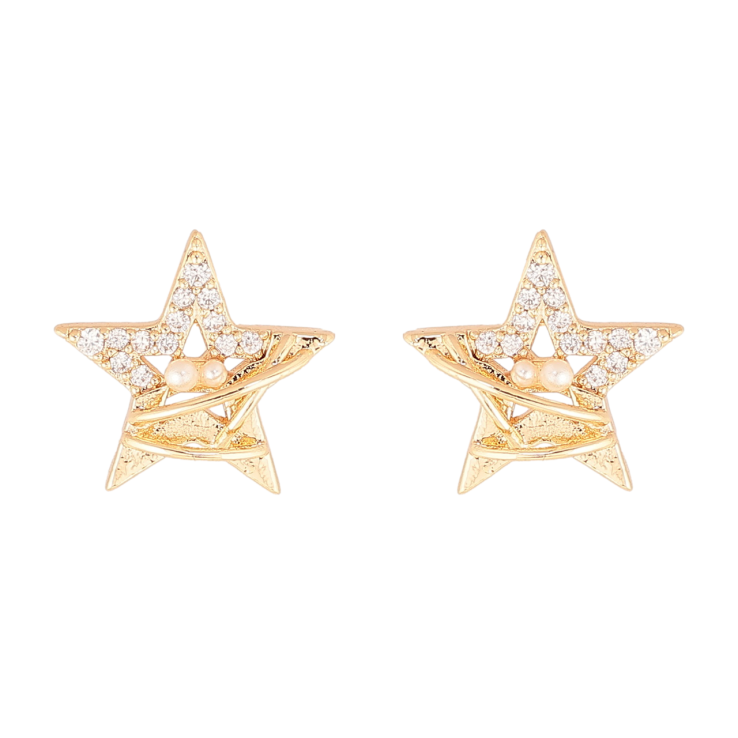 Серьги Xuping Позолота 18K пусеты Звезды фото №24