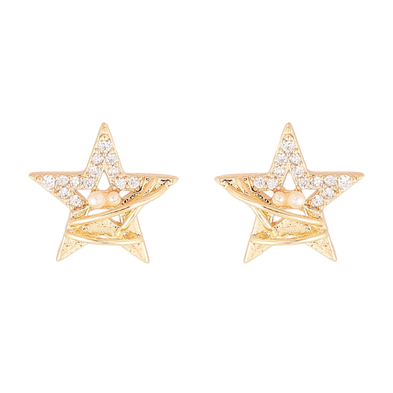 Сережки Xuping Позолота 18K пусети Зірки фото №1
