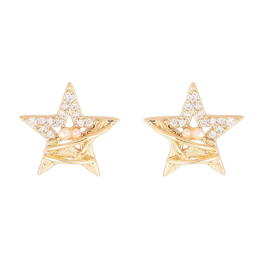 Серьги Xuping Позолота 18K пусеты Звезды фото №1
