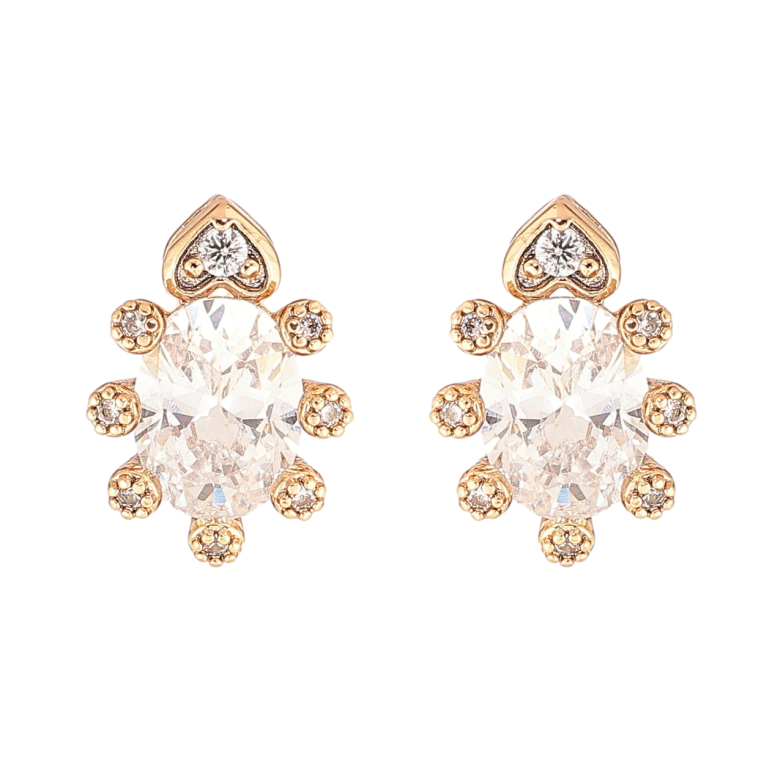 Серьги Xuping Позолота 18K пусеты Узор с кристаллами фото №1