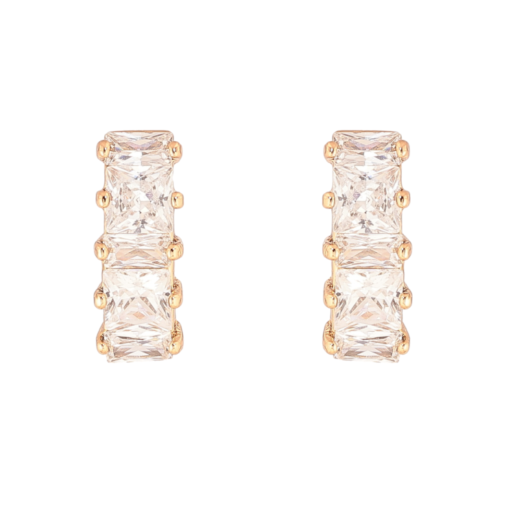 Сережки Xuping Позолота 18K пусети «Доріжки кристалів» фото №17