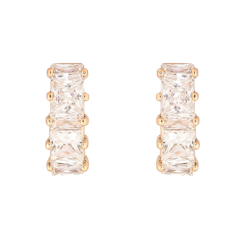 Сережки Xuping Позолота 18K пусети «Доріжки кристалів» фото №1