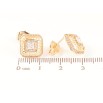 Сережки Xuping Позолота 18K пусети «Різьблені ромби з кристалами» фото №2