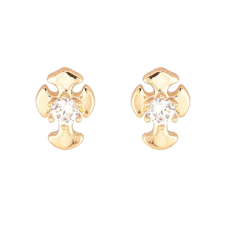 Сережки Xuping Позолота 18K пусети «Хрестики з кристалами» фото №1 Сережки Xuping Позолота 18K пусети «Хрестики з кристалами» фото №1