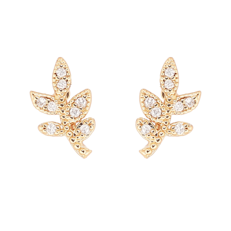 Сережки Xuping Позолота 18K пусети «Гілочки з кристалами» фото №21