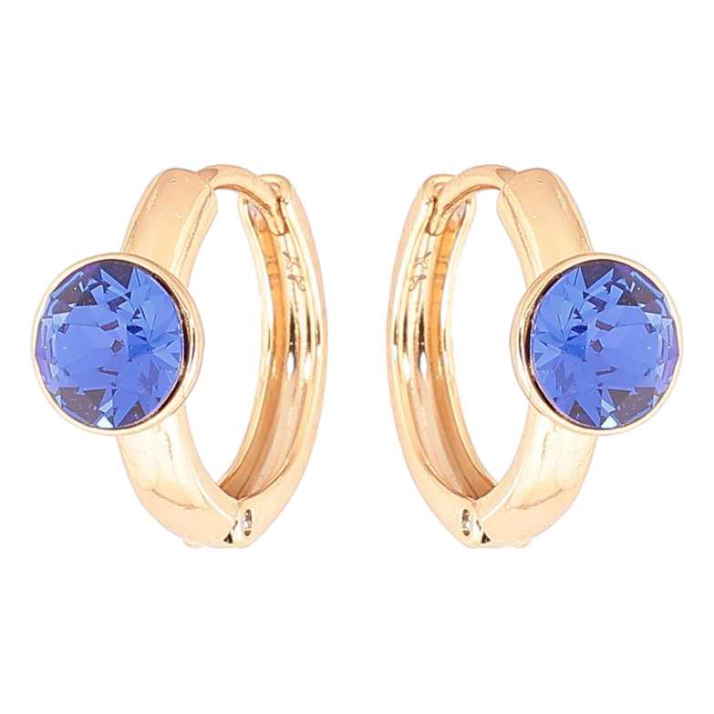 Сережки Xuping колір 18K з кристалами Swarovski колечка «Кристали Capri Blue» фото №1