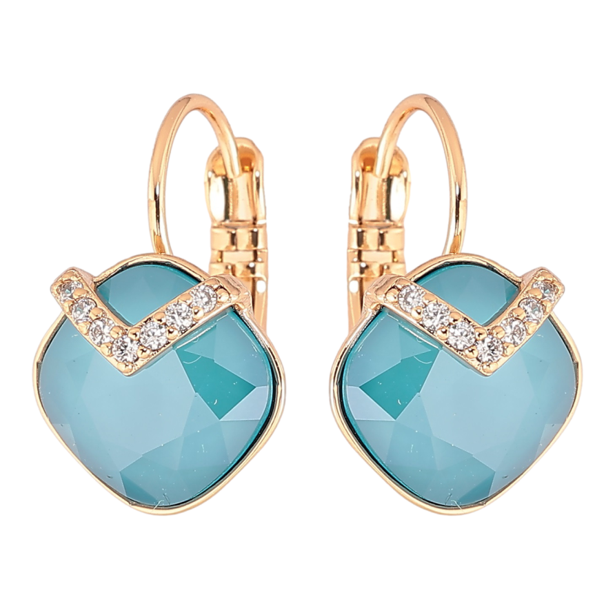 Сережки Xuping колір 18K з кристалами Swarovski французький замок «Кристали Caribbean Blue Opal» фото №1