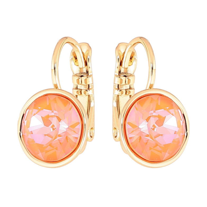 Серьги Xuping цвет 18K с кристаллами Swarovski французский замок Кристаллы Astral Pink ø 10мм фото №1