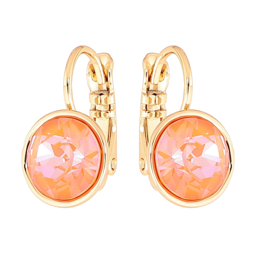 Сережки Xuping колір 18K з кристалами Swarovski французький замок «Кристали Astral Pink» ø 10мм фото №1