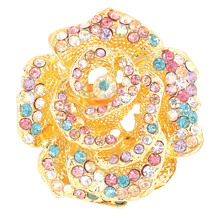 Брошь Цветок с разноцветными стразами фото №15 Брошь Цветок с разноцветными стразами фото №15