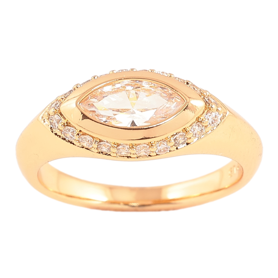 Каблучка Xuping Позолота 18K «Візерунок з кристалами» фото №1 Каблучка Xuping Позолота 18K «Візерунок з кристалами» фото №1