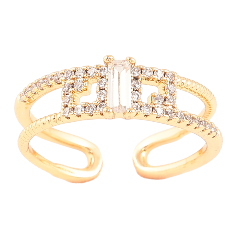 Каблучка Xuping Позолота 18K «Візерунок з інкрустацією кристалами» фото №1 Каблучка Xuping Позолота 18K «Візерунок з інкрустацією кристалами» фото №1