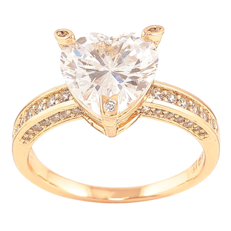 Каблучка Xuping Позолота 18K «Кришталеве сердечко» фото №1 Каблучка Xuping Позолота 18K «Кришталеве сердечко» фото №1