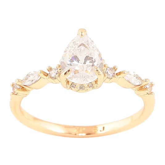 Кольцо Xuping Позолота 18K Кристальная капля фото №1