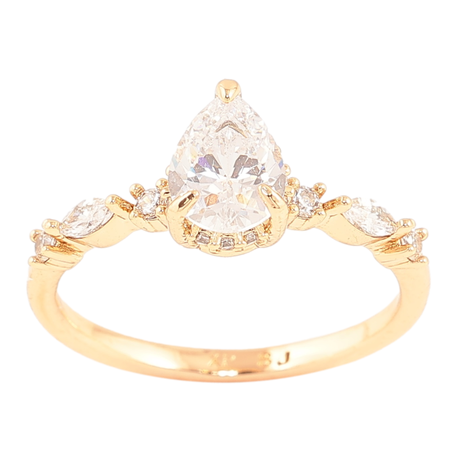 Кольцо Xuping Позолота 18K Кристальная капля фото №1