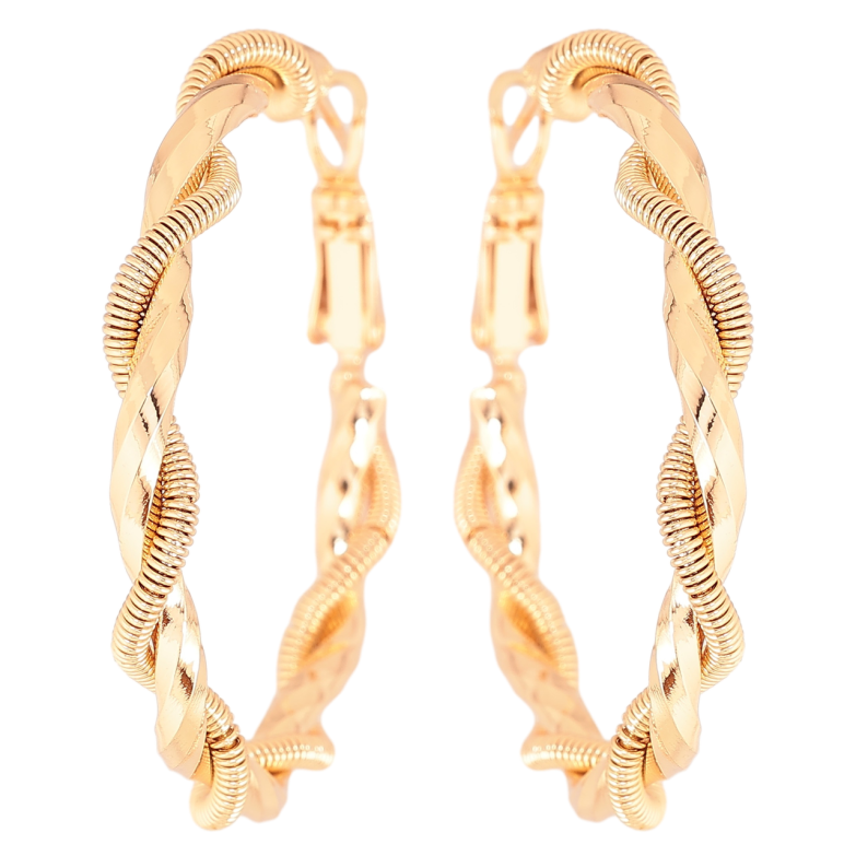 Сережки Xuping Позолота 18K кільця (конго) Декоративний візерунок» ø 4см фото №1 Сережки Xuping Позолота 18K кільця (конго) Декоративний візерунок» ø 4см фото №1