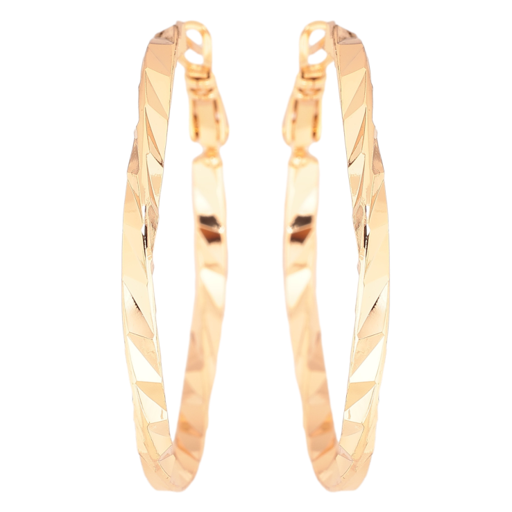 Серьги Xuping Позолота 18K кольца (конго) Декоративный узор ø 4см фото №3 Серьги Xuping Позолота 18K кольца (конго) Декоративный узор ø 4см фото №3