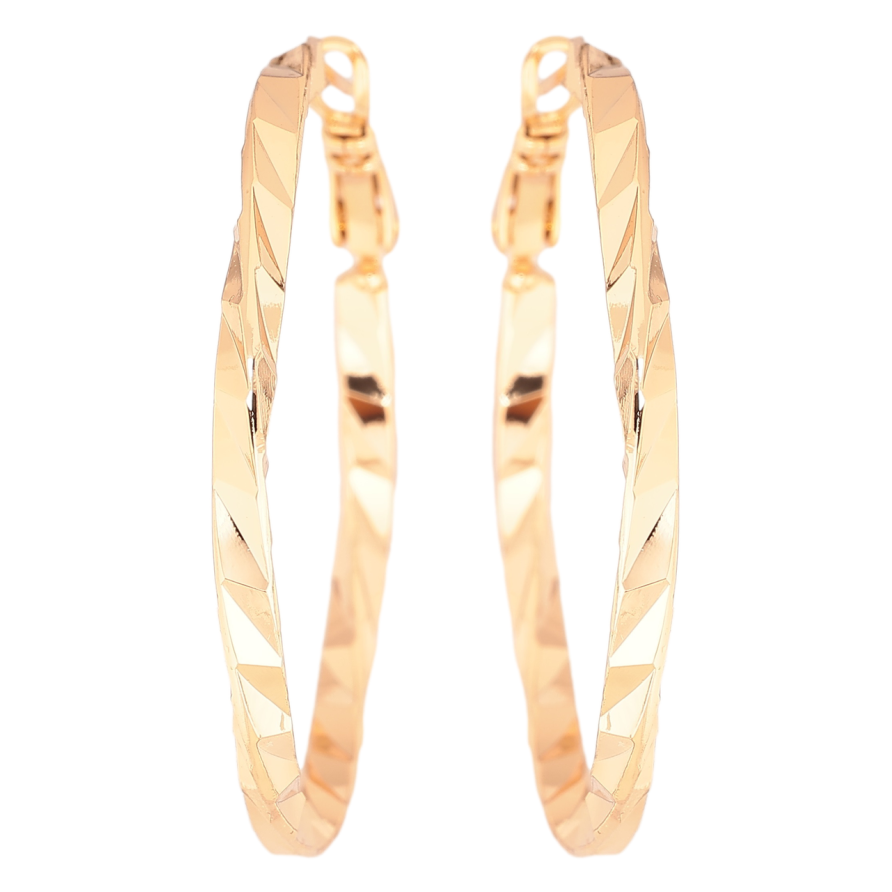 Сережки Xuping Позолота 18K кільця (конго) Декоративний візерунок» ø 4см фото №1 Сережки Xuping Позолота 18K кільця (конго) Декоративний візерунок» ø 4см фото №1