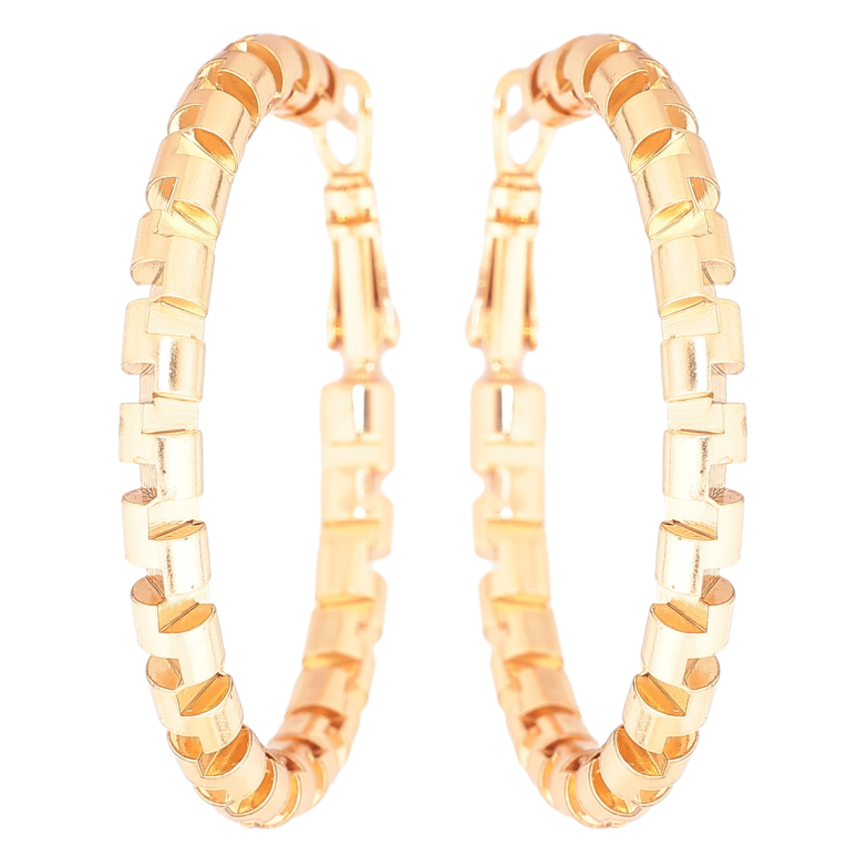 Сережки Xuping Позолота 18K кільця (конго) Декоративний візерунок» ø 4см фото №1