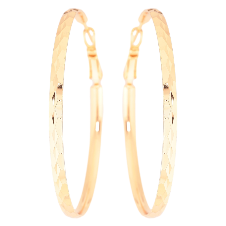 Серьги Xuping Позолота 18K кольца (конго) Декоративный узор ø 5см фото №2