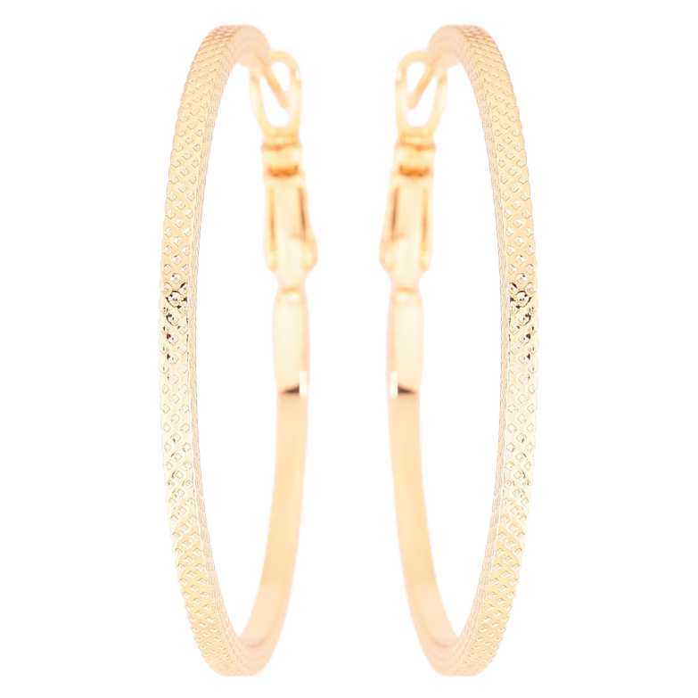 Сережки Xuping Позолота 18K кільця (конго) «Декоративний візерунок» ø 4см фото №1 Сережки Xuping Позолота 18K кільця (конго) «Декоративний візерунок» ø 4см фото №1