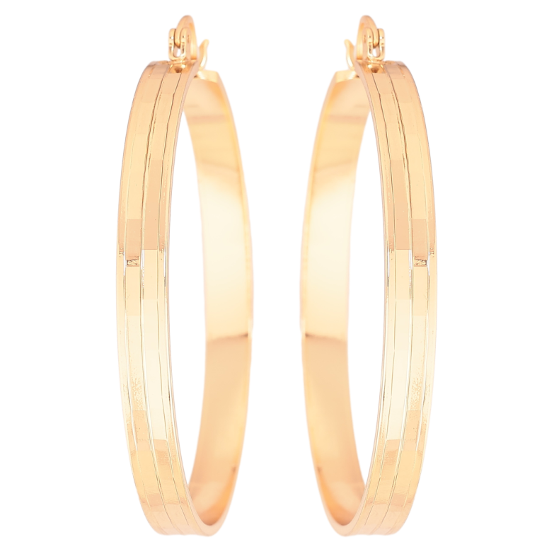 Серьги Xuping Позолота 18K кольца (конго) Декоративный узор ø 5см фото №1 Серьги Xuping Позолота 18K кольца (конго) Декоративный узор ø 5см фото №1