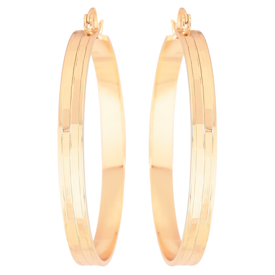 Сережки Xuping Позолота 18K кільця (конго) «Декоративний візерунок» ø 5см фото №1 Сережки Xuping Позолота 18K кільця (конго) «Декоративний візерунок» ø 5см фото №1