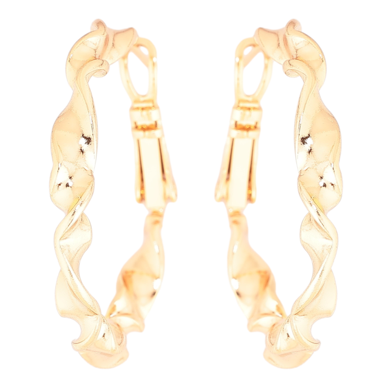 Сережки Xuping Позолота 18K кільця (конго) «Декоративний візерунок» ø 3см фото №1