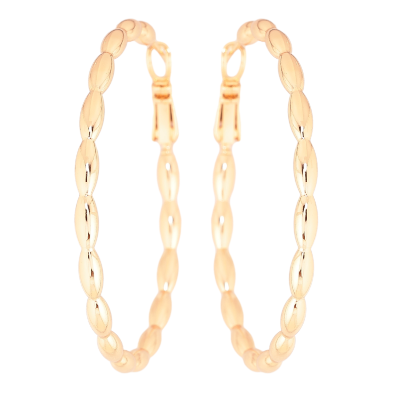 Серьги Xuping Позолота 18K кольца (конго) Декоративный узор ø 4.5см фото №1 Серьги Xuping Позолота 18K кольца (конго) Декоративный узор ø 4.5см фото №1