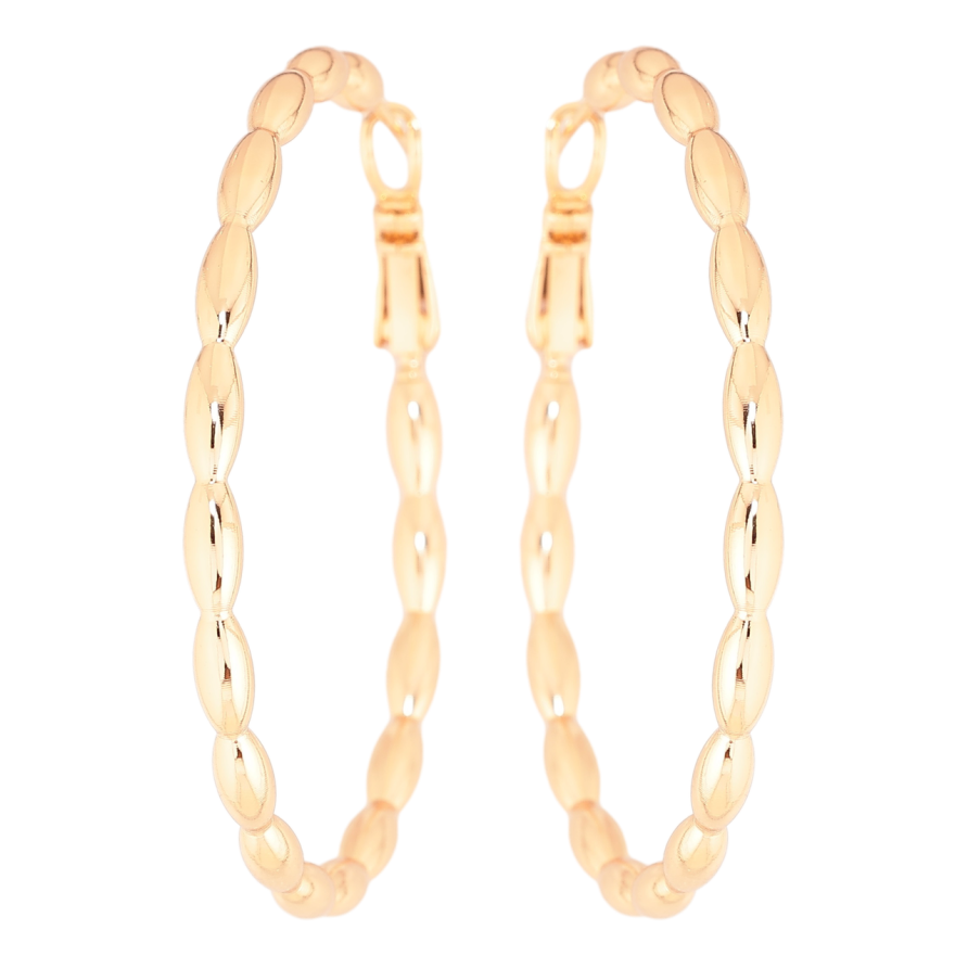 Сережки Xuping Позолота 18K кільця (конго) «Декоративний візерунок» ø 4.5см фото №1 Сережки Xuping Позолота 18K кільця (конго) «Декоративний візерунок» ø 4.5см фото №1