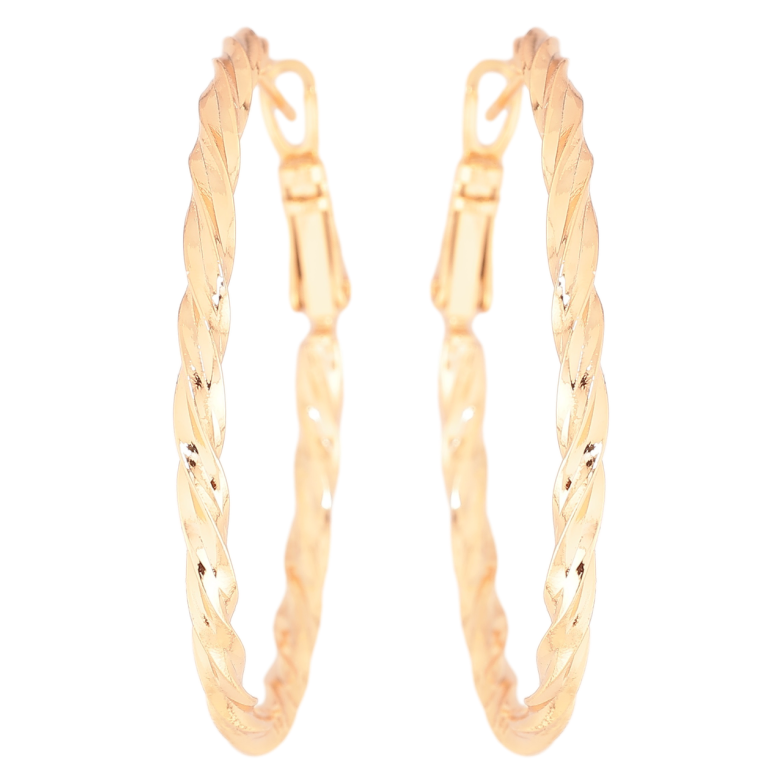 Серьги Xuping Позолота 18K кольца (конго) Декоративный узор ø 4см фото №1 Серьги Xuping Позолота 18K кольца (конго) Декоративный узор ø 4см фото №1