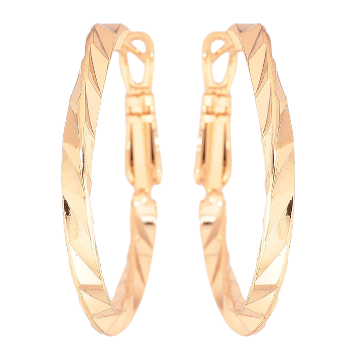 Серьги Xuping Позолота 18K кольца (конго) Декоративный узор ø 3см фото №7 Серьги Xuping Позолота 18K кольца (конго) Декоративный узор ø 3см фото №7