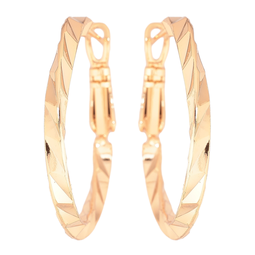 Серьги Xuping Позолота 18K кольца (конго) Декоративный узор ø 3см фото №1 Серьги Xuping Позолота 18K кольца (конго) Декоративный узор ø 3см фото №1