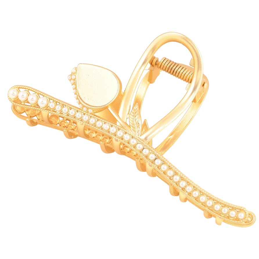 Краб металлический Дорожка жемчужин с цветком длина 11см фото №1 Краб металлический Дорожка жемчужин с цветком длина 11см фото №1