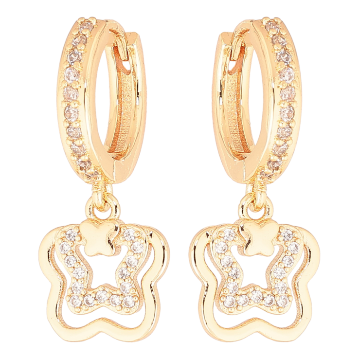 Серьги Xuping M&L Цвет 18K подвески на колечках Бабочки фото №14 Серьги Xuping M&L Цвет 18K подвески на колечках Бабочки фото №14