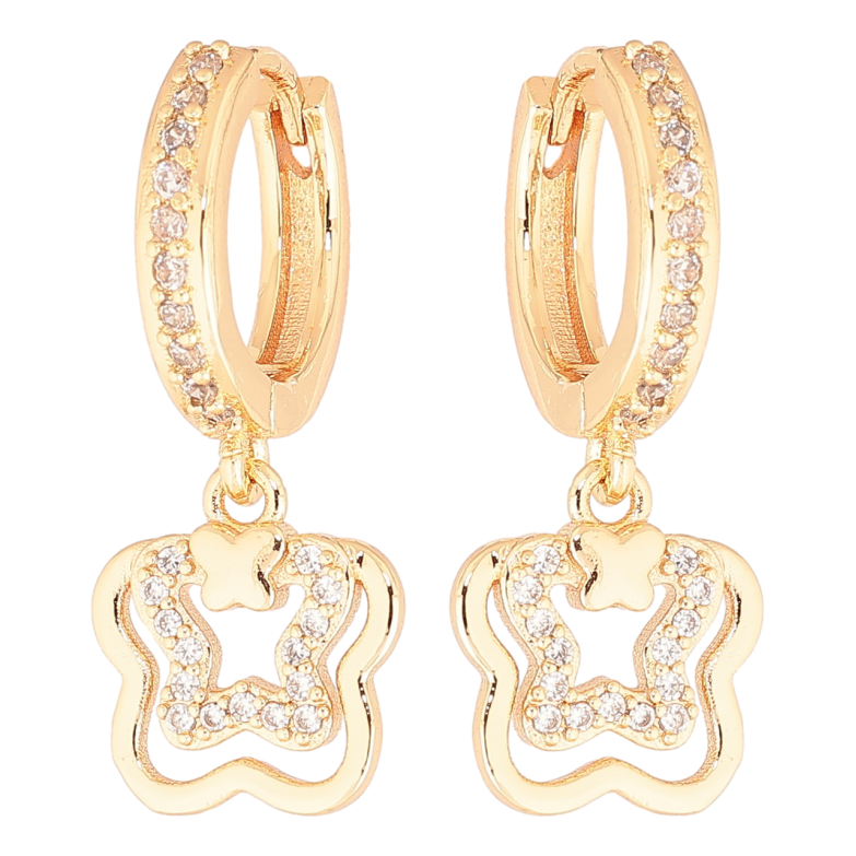 Сережки Xuping M&L Колір 18K підвіски на колечках «Метелики» фото №1 Сережки Xuping M&L Колір 18K підвіски на колечках «Метелики» фото №1