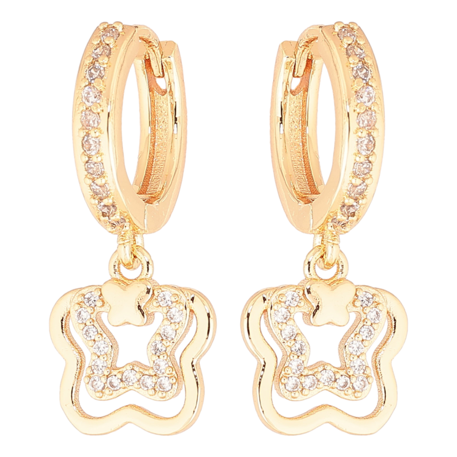 Сережки Xuping M&L Колір 18K підвіски на колечках «Метелики» фото №1 Сережки Xuping M&L Колір 18K підвіски на колечках «Метелики» фото №1