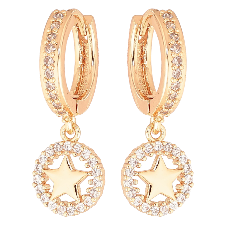 Серьги Xuping M&L Цвет 18K подвески на колечках Кристальные колечки с звездами фото №22 Серьги Xuping M&L Цвет 18K подвески на колечках Кристальные колечки с звездами фото №22