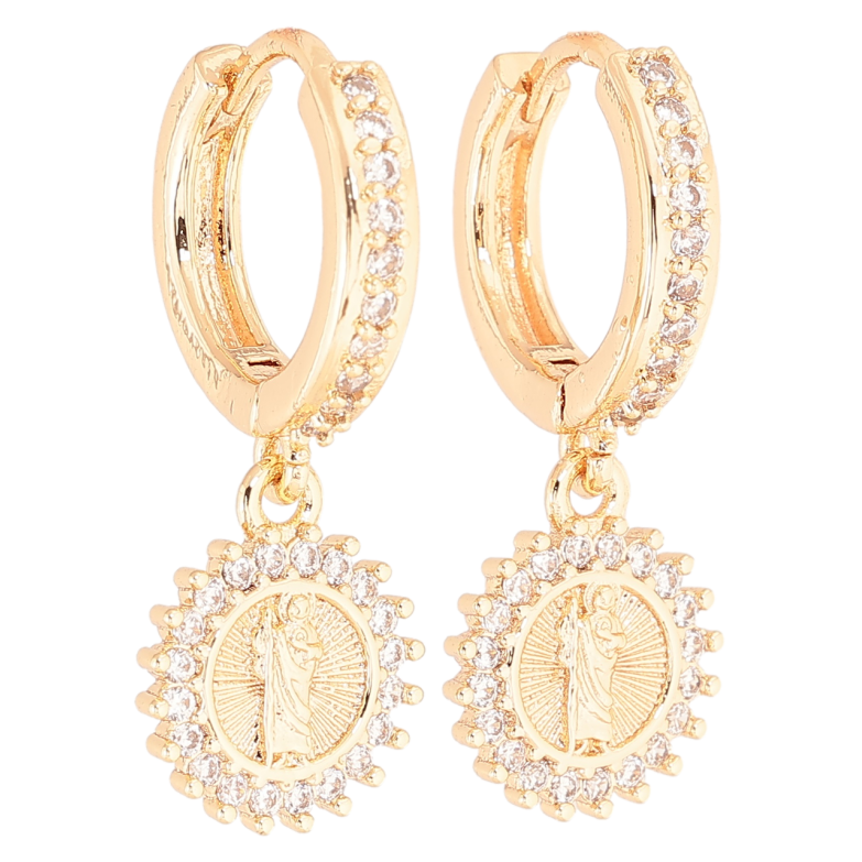 Сережки Xuping M&L Колір 18K підвіски на колечках «Ладанка» фото №1 Сережки Xuping M&L Колір 18K підвіски на колечках «Ладанка» фото №1